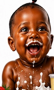 Un sourire, extrait du visuel de marque fourni par Niger-Lait
